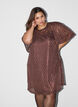 Kurzes Kleid mit Pailletten und Rautenmuster, Braun, Model image number 0