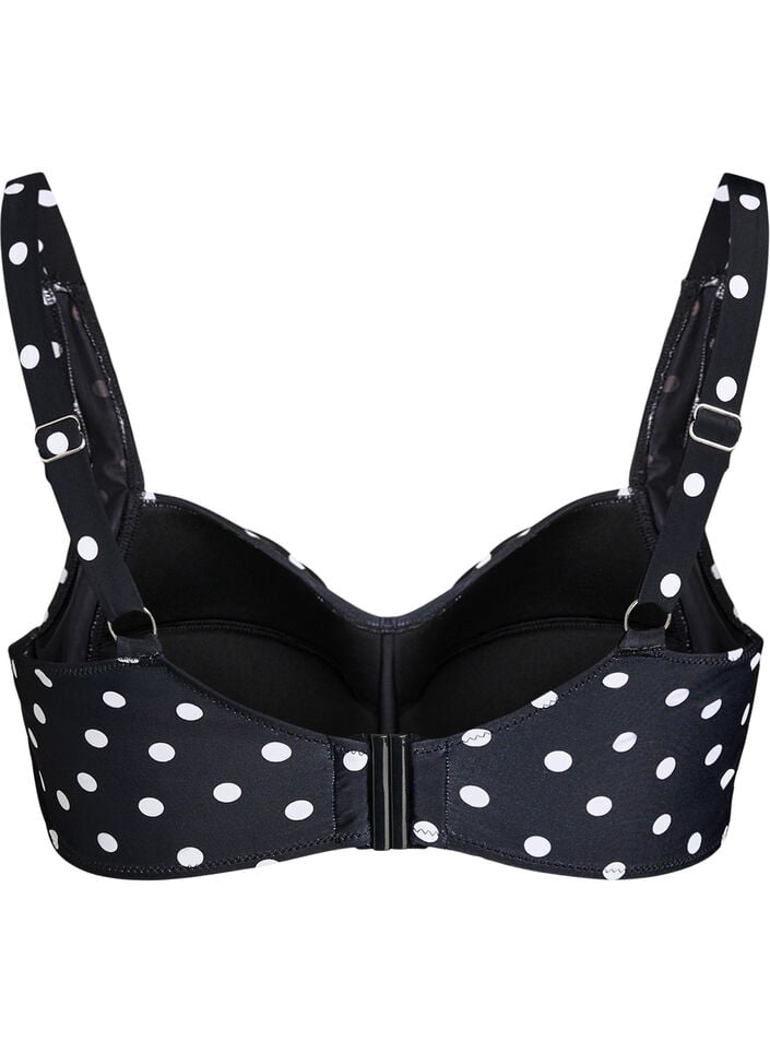 Wattierter Bikini-Oberteil mit Print, Schwarz, Packshot