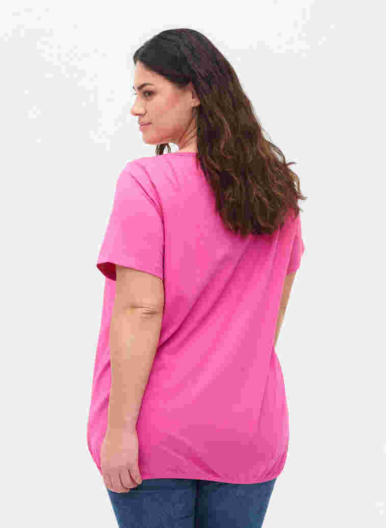 Kurzarm Baumwoll-T-Shirt, Raspberry Rose, Model image number 1