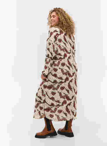 Gemustertes Kleid mit langen Ärmeln und Knöpfen, Camouflage AOP, Model image number 1