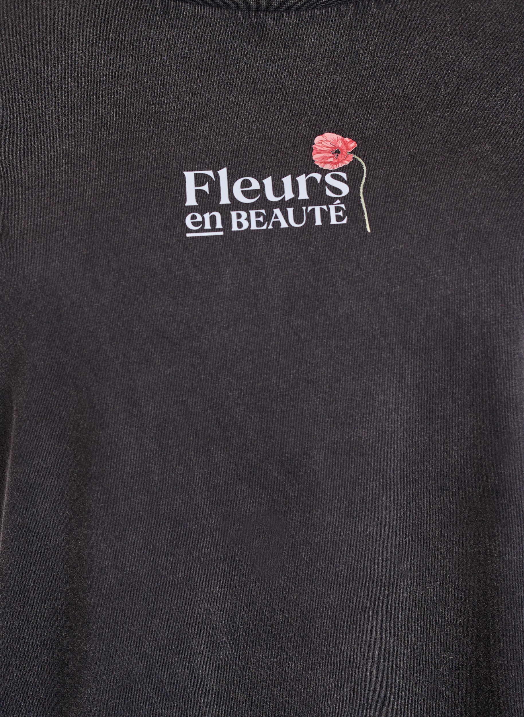 Zizzi T-Shirt aus Baumwolle mit Print auf Vorder- und R&uuml;ckseite, Grau, Packshot image number 2