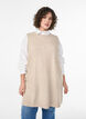 Kurzes &auml;rmelloses Strickkleid, Beige, Model image number 0