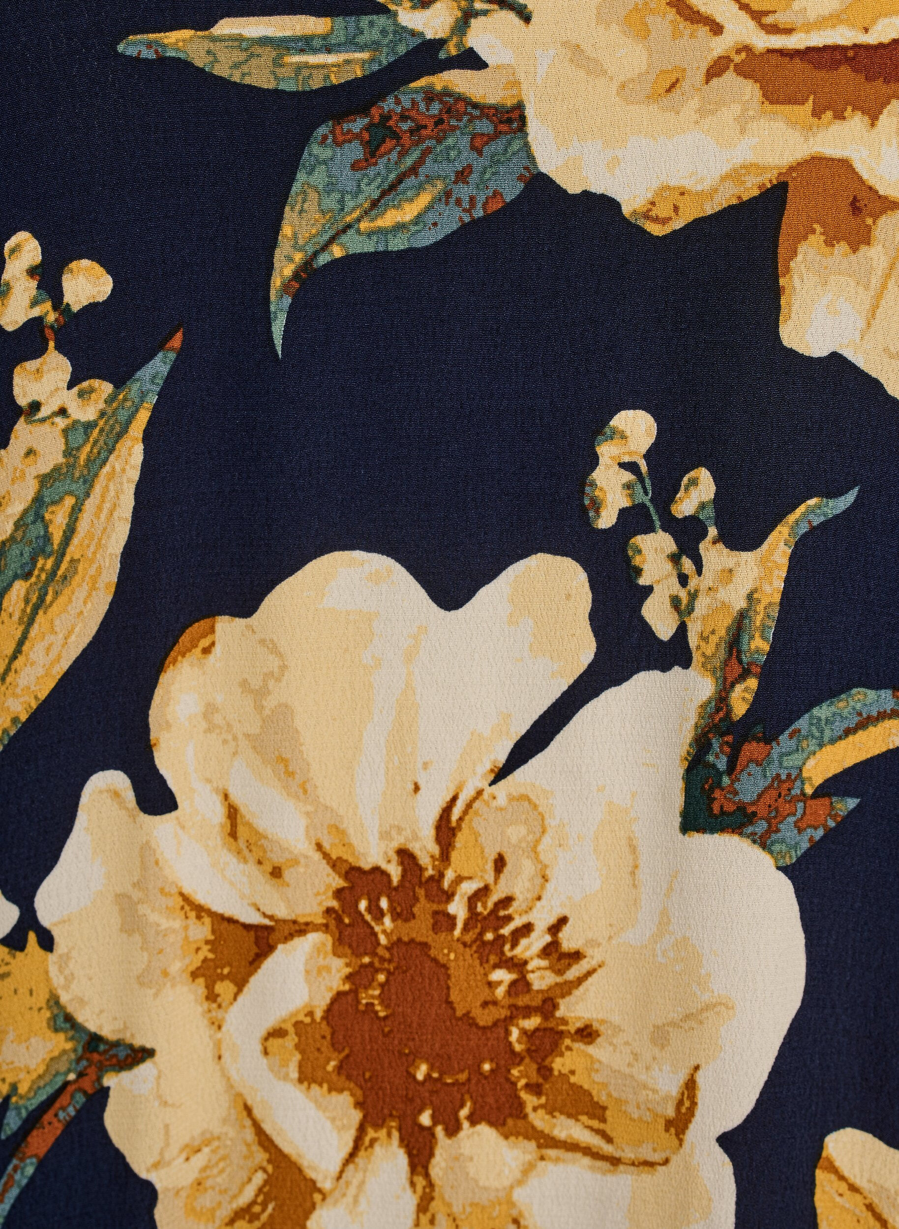 Zizzi Kurz&auml;rmelige Bluse aus Viskose mit Print, Blau, Packshot image number 2