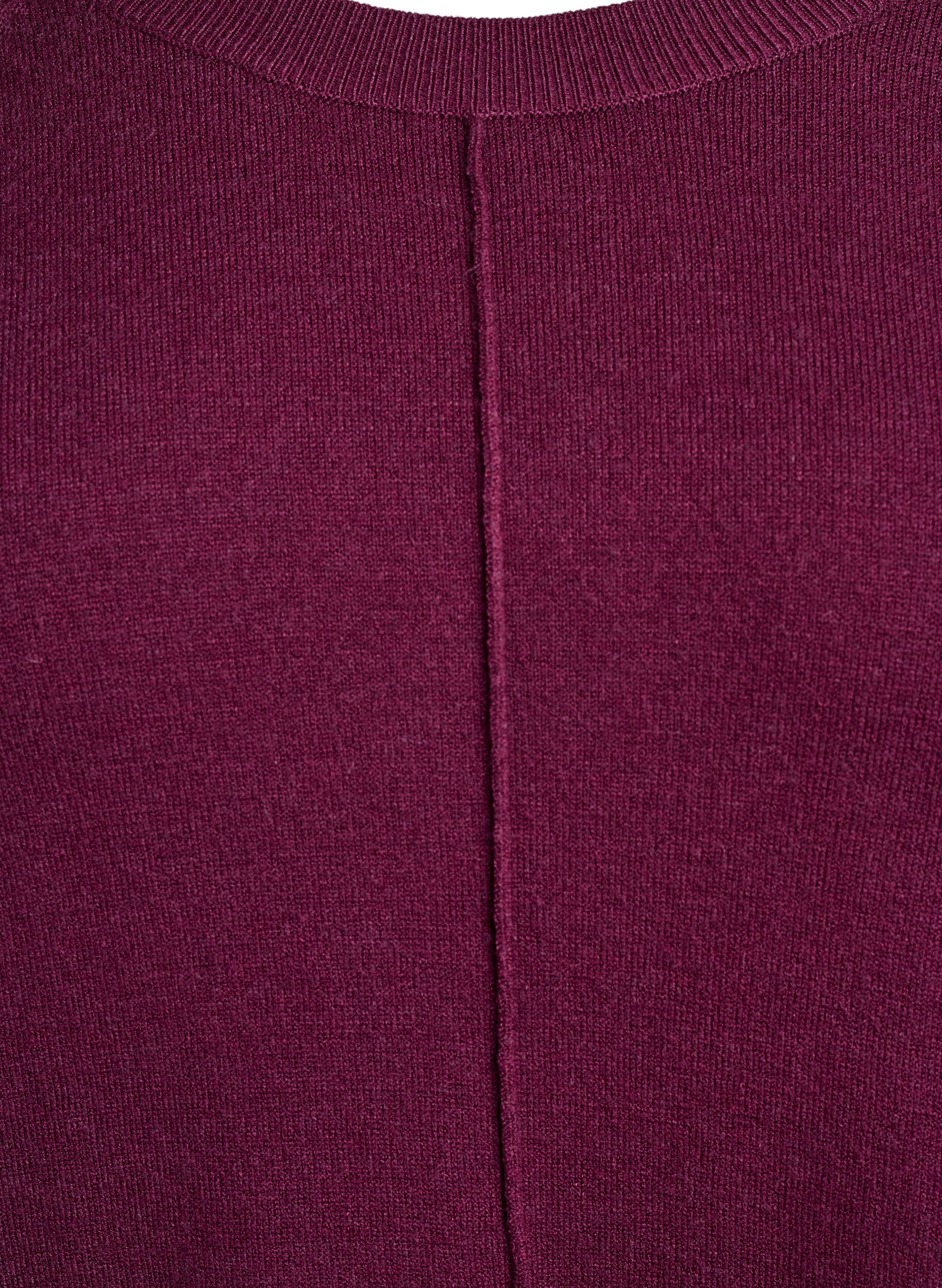 Zizzi Strickkleid mit Raglan&auml;rmeln und Mittelnaht, Dunkles Bordeaux, Packshot image number 2