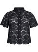 Spitzen blusenshirt mit perlenknöpfen, Schwarz, Packshot image number 0