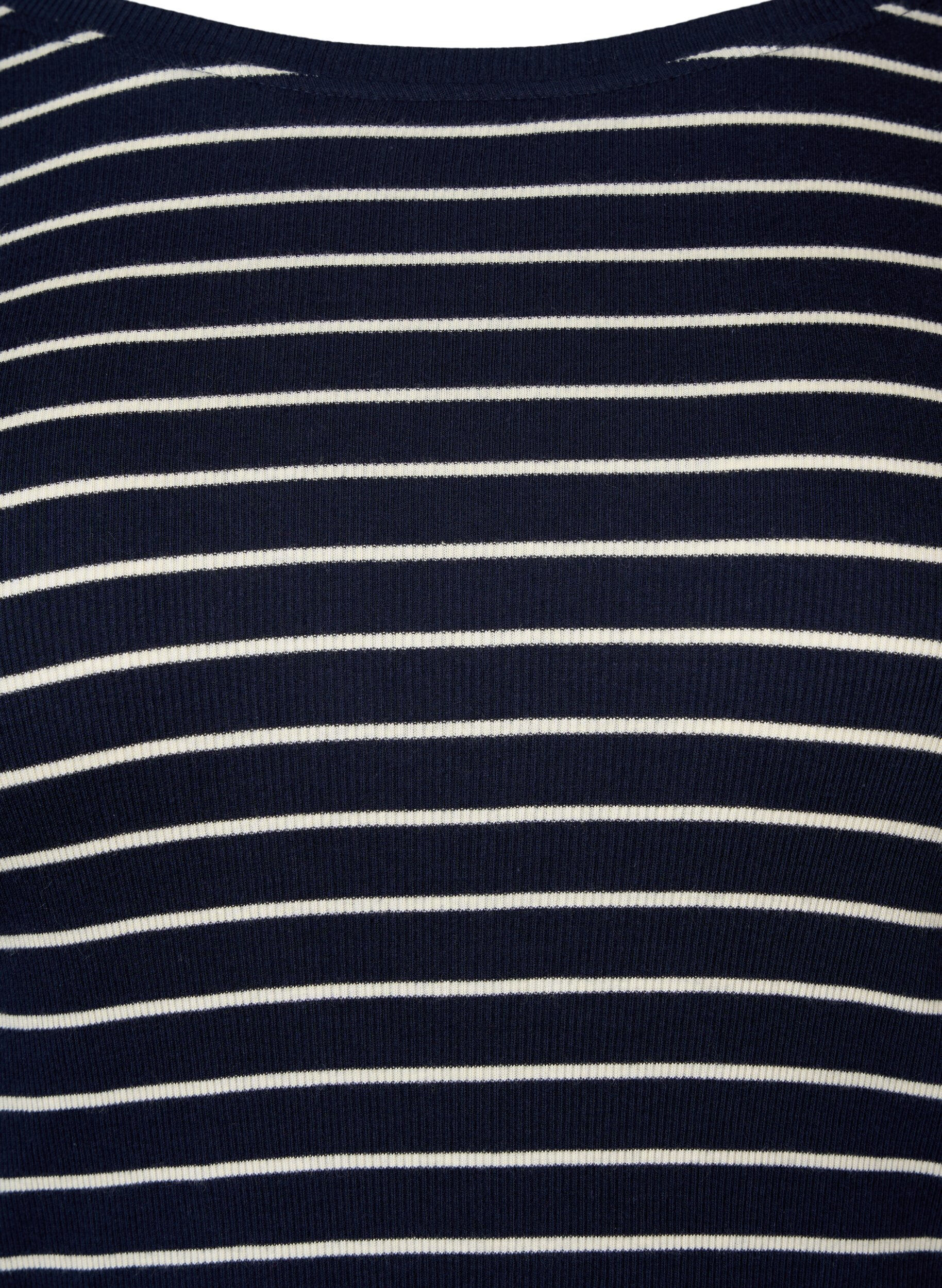 Zizzi Gestreifte Bluse mit Rundhals, Night Sky Stripe, Packshot image number 2
