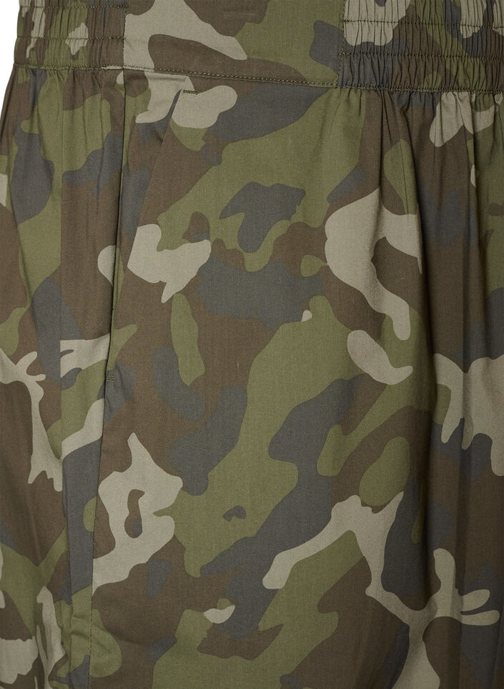 Ballonhose mit hoher Taille und Allover-Muster, Gr&uuml;n, Packshot image number 2