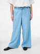 Joggers aus Denim mit weitem Bein und hoher Taille, Blau, Model image number 2
