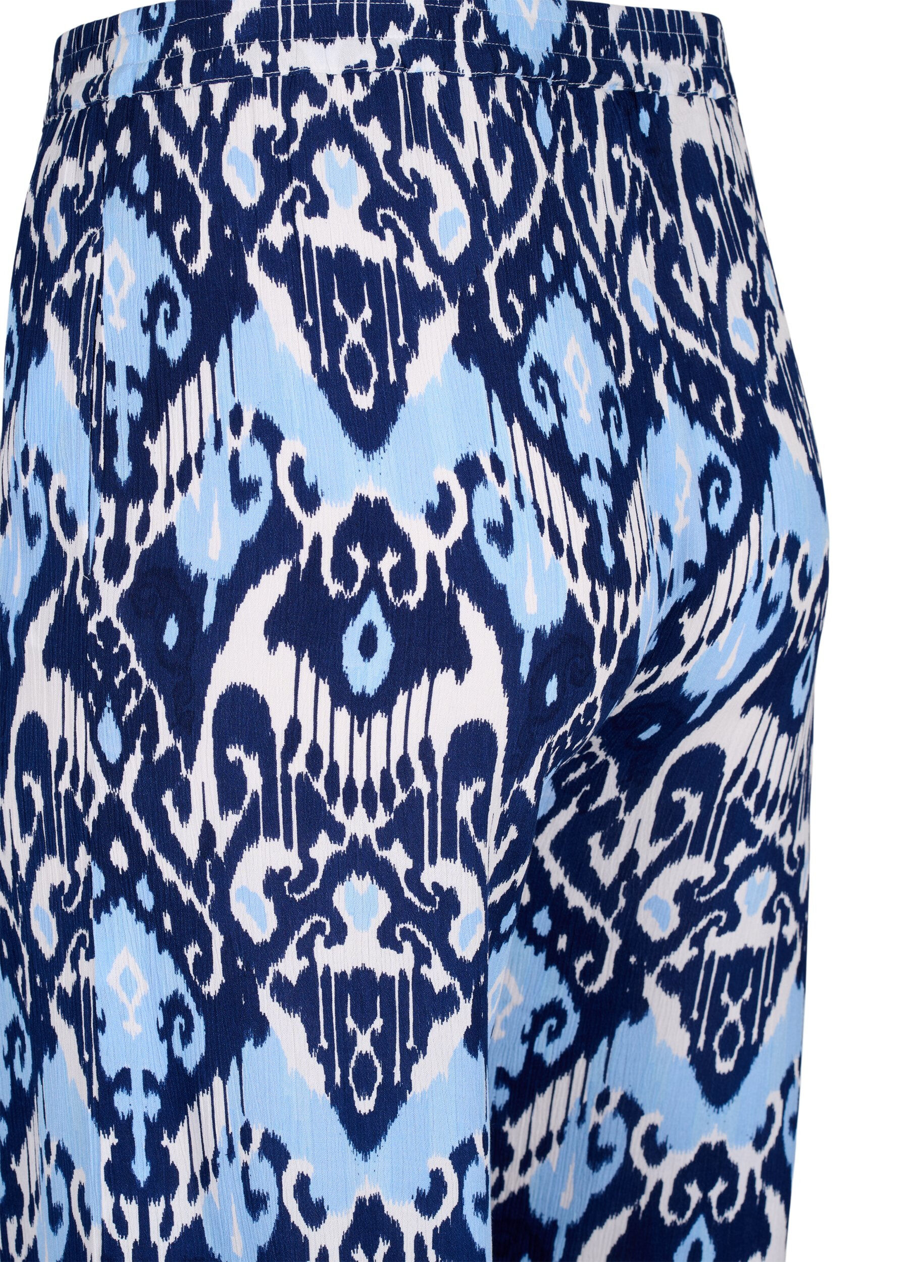 Zizzi Culotte-Hose aus Viskose mit Aufdruck, Blue Ethnic AOP, Packshot image number 3