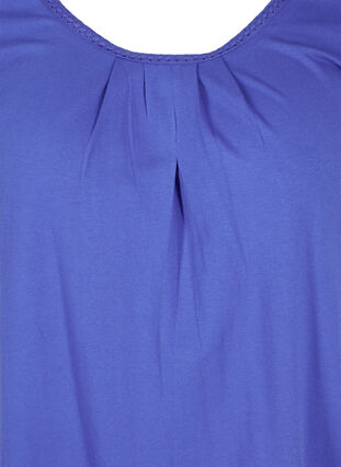Baumwollkleid mit Rundhalsausschnitt und kurzen Ärmeln, Dazzling Blue, Packshot image number 2