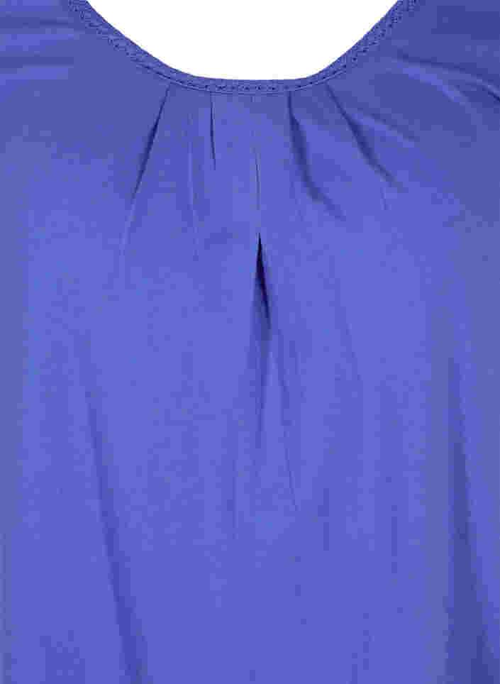 Baumwollkleid mit Rundhalsausschnitt und kurzen Ärmeln, Dazzling Blue, Packshot image number 2
