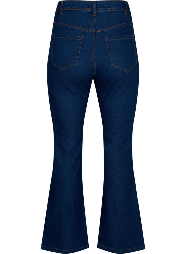 Hoch taillierte Jeans mit Bootcut, Blau, Packshot image number 1