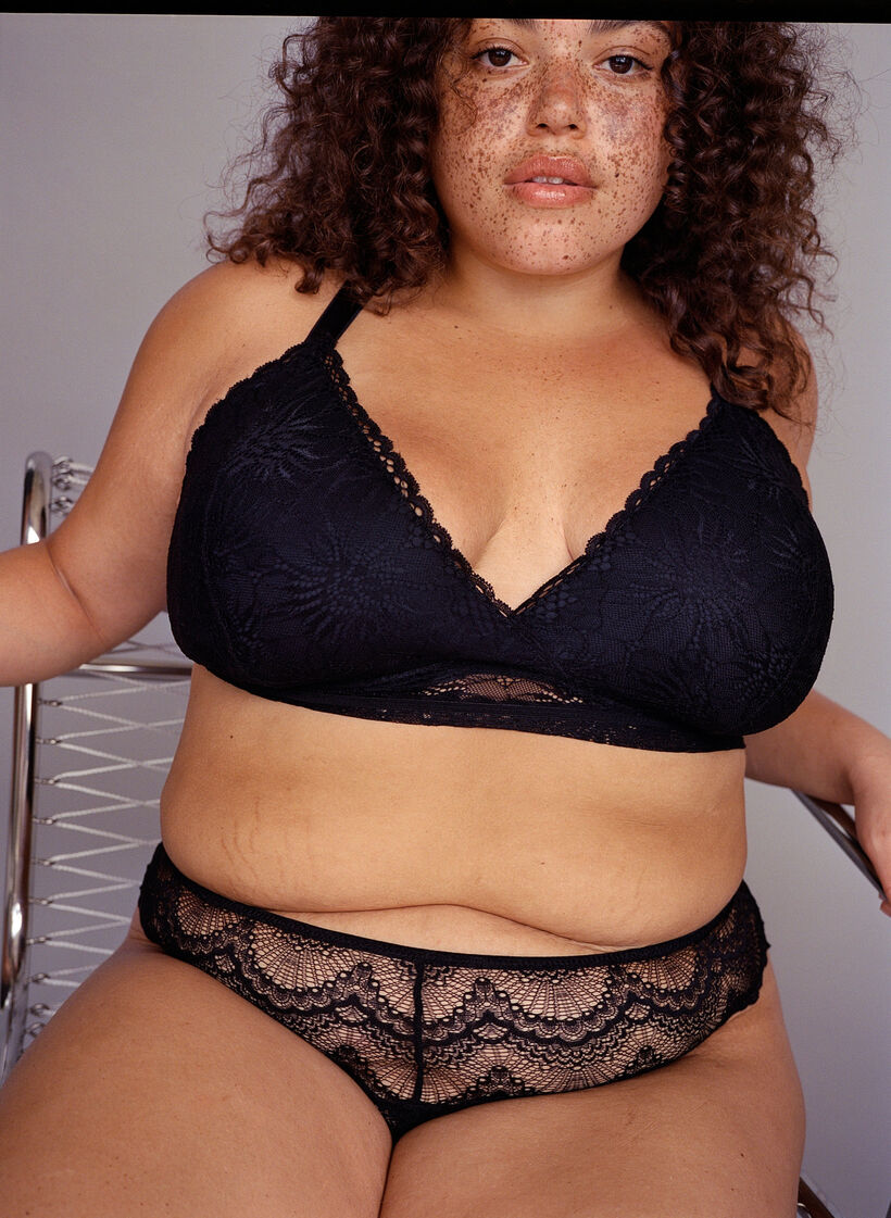 Spitze Bralette mit Rückendetail, Black, Image image number 0