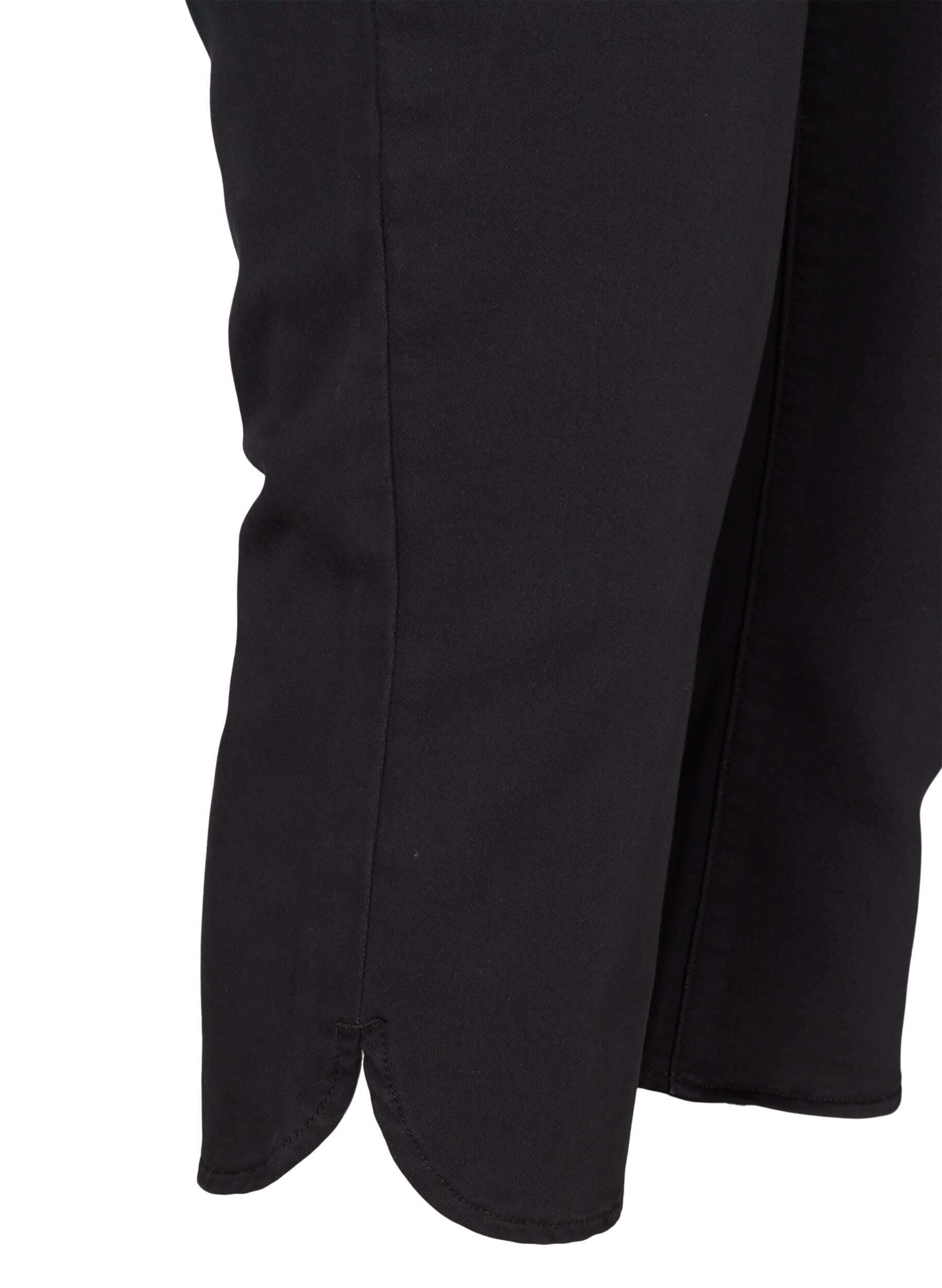 Zizzi Eng anliegende Caprihose aus einer Baumwollmischung, Black, Packshot image number 3