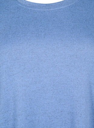 Melange bluse mit Knöpfen, Colony Blue Melange, Packshot image number 2