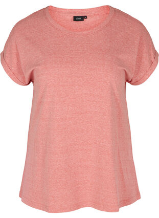 Meliertes T-Shirt aus Baumwolle, Faded Rose melange, Packshot image number 0