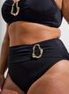Hoch taillierter Tai-Bikini-Slip mit Golddetail, Schwarz, Model image number 2
