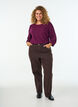 Bluse mit Struktur und 3/4-&Auml;rmeln, Lila, Model image number 1