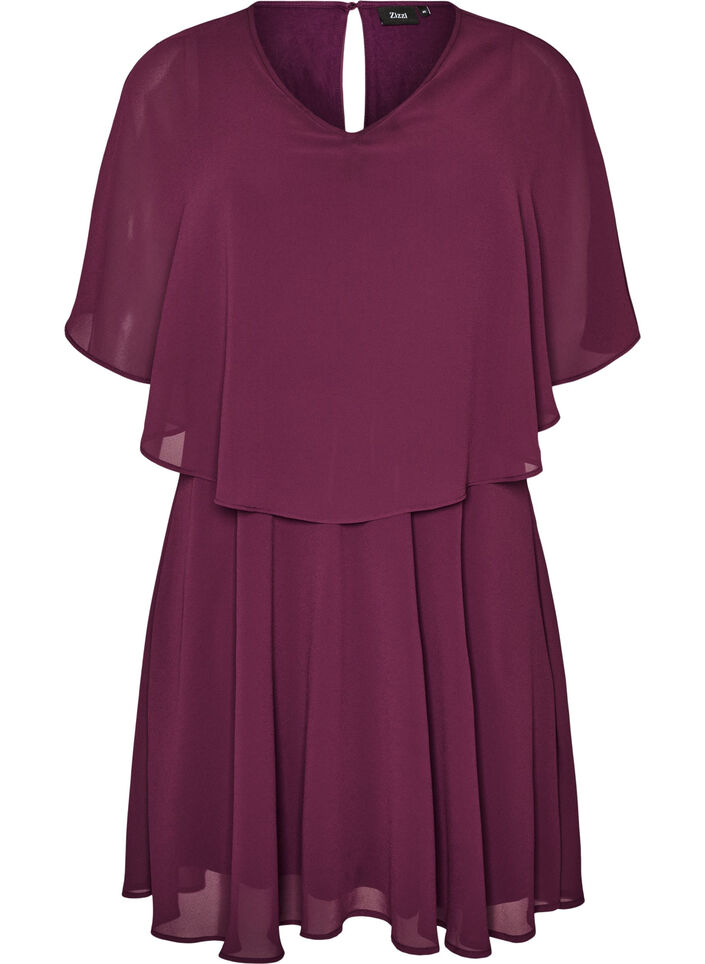 Kurzes Chiffon-Partykleid mit Lagen-Effekt, Rot, Packshot image number 0