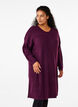 Langärmeliges Kleid aus Rippstrick, Potent Purple Mel., Model image number 0