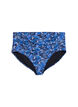 Hoch taillierte Bikinihosen mit Muster, Blau, Packshot image number 0