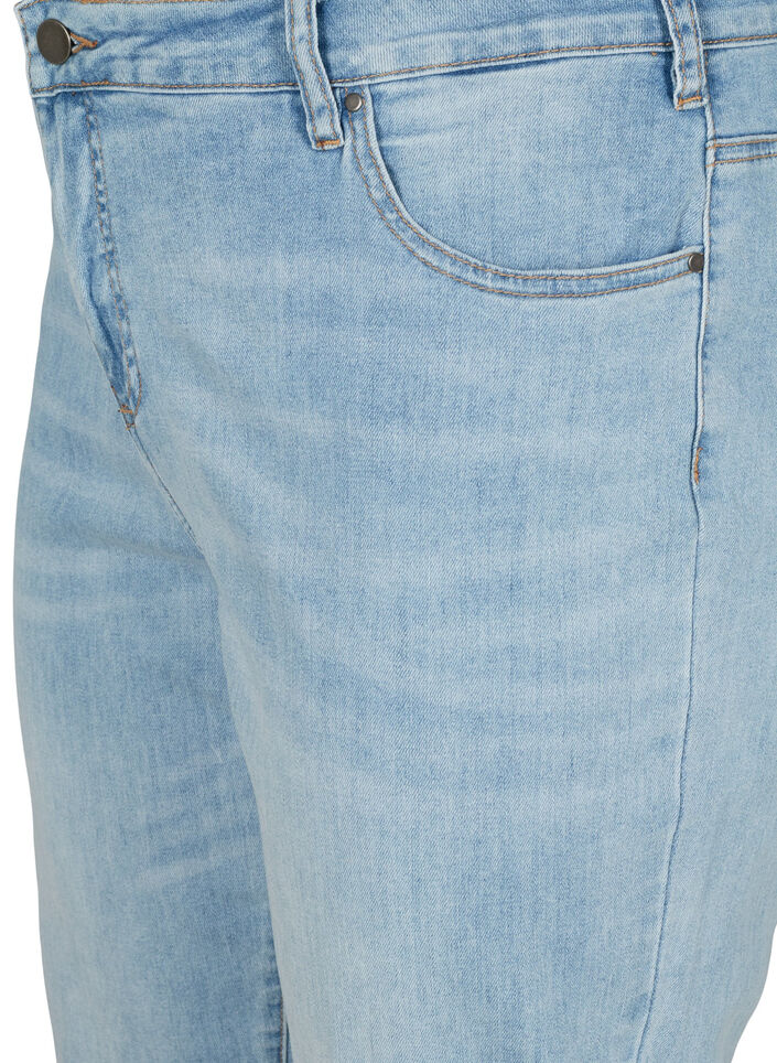 7/8-Jeans mit Umschlag und hoher Taille, Blau, Packshot image number 2