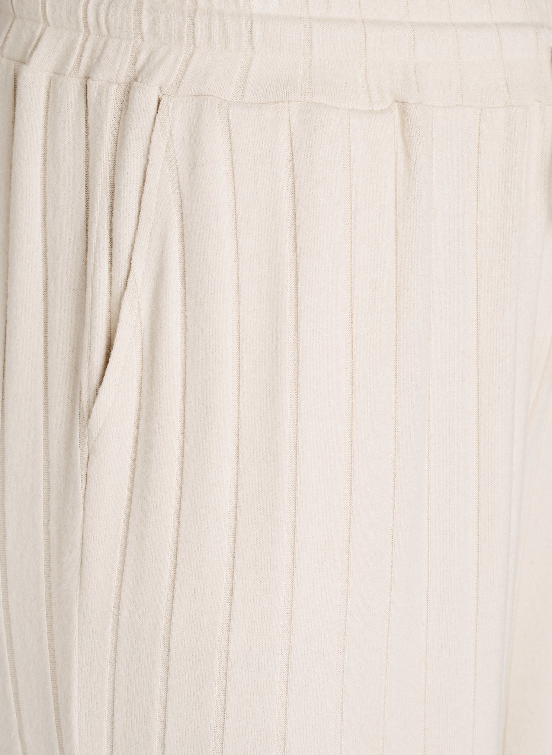 Zizzi Loungehose aus geripptem Jersey mit hoher Taille, Beige, Packshot image number 2