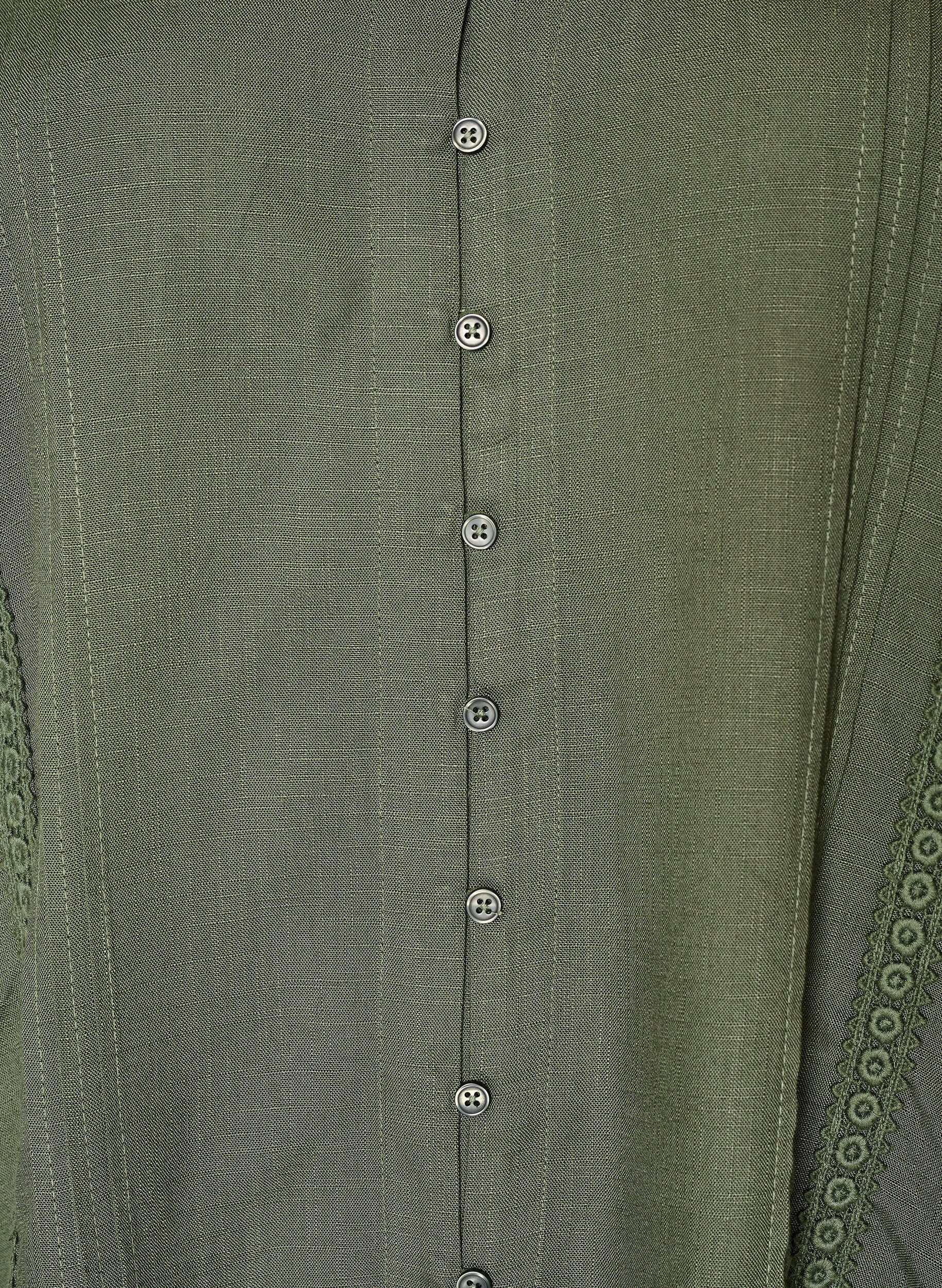 ZizziViskosebluse mit Crochet-Besatz und Kn&ouml;pfen, Gr&uuml;n, Packshot image number 2
