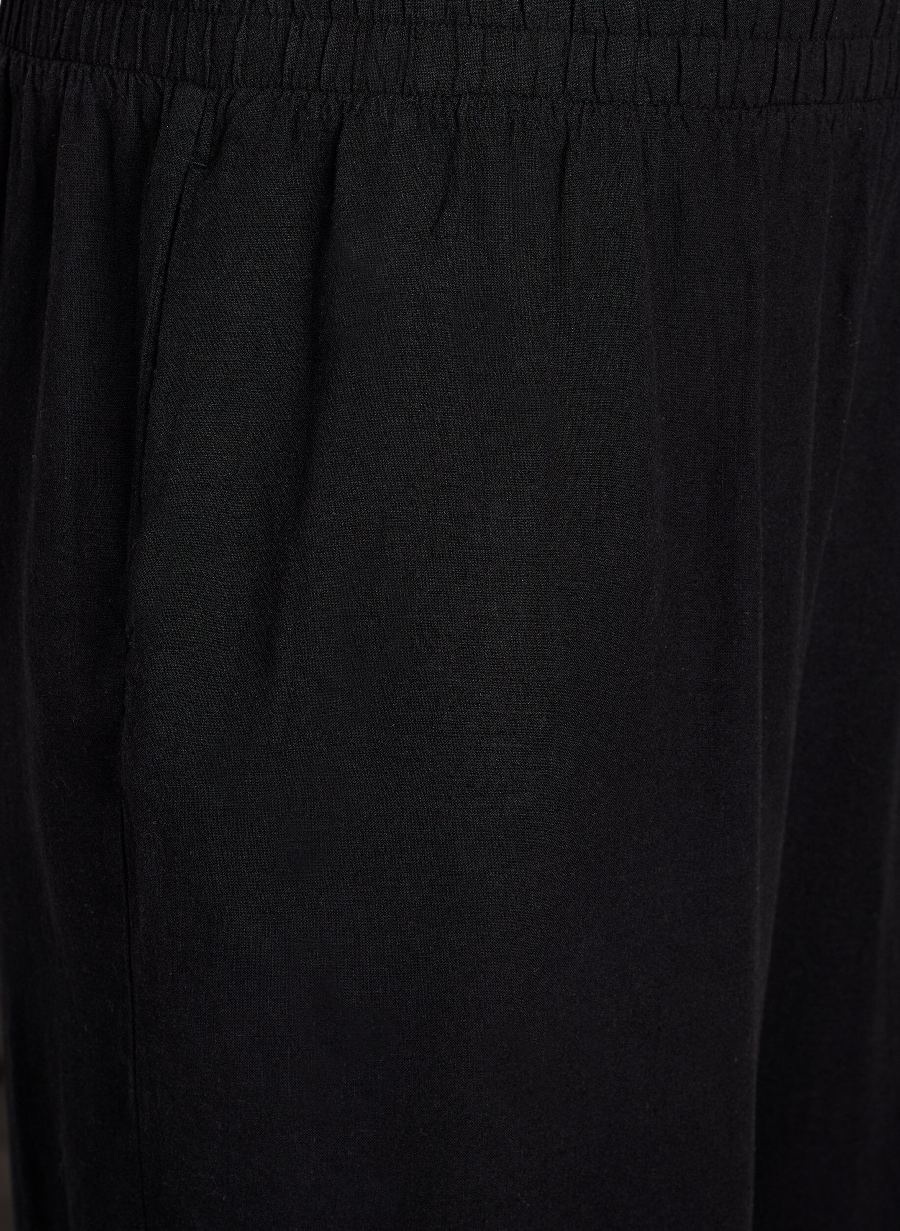 Zizzi Lockere Hose aus Leinen und Viskose, Schwarz, Packshot image number 2