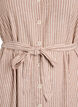 &Auml;rmelloses gestreiftes Midikleid aus Leinen und Viskose, Beige, Packshot image number 2