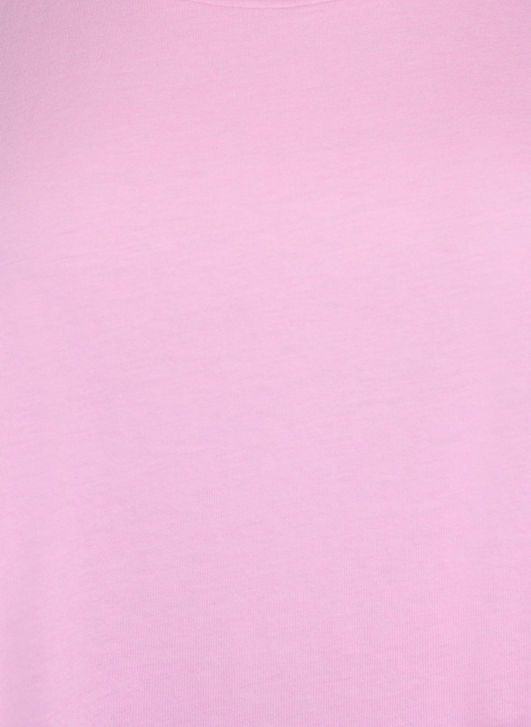 Zizzi T-Shirt aus Baumwollmischung mit kurzen &Auml;rmeln, Pink, Packshot image number 2