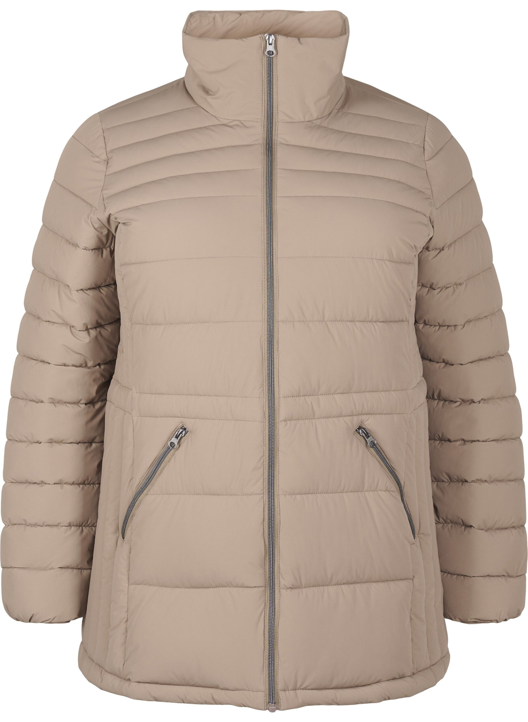 Zizzi Kurze Steppjacke mit Taschen, Beige, Packshot image number 0