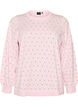 Strickbluse mit kleinen Punkten, Pink, Packshot image number 0