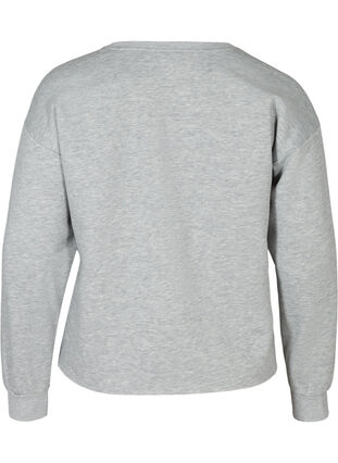 Cropped Sweatshirt mit Rundhals, Light Grey Melange, Packshot image number 1