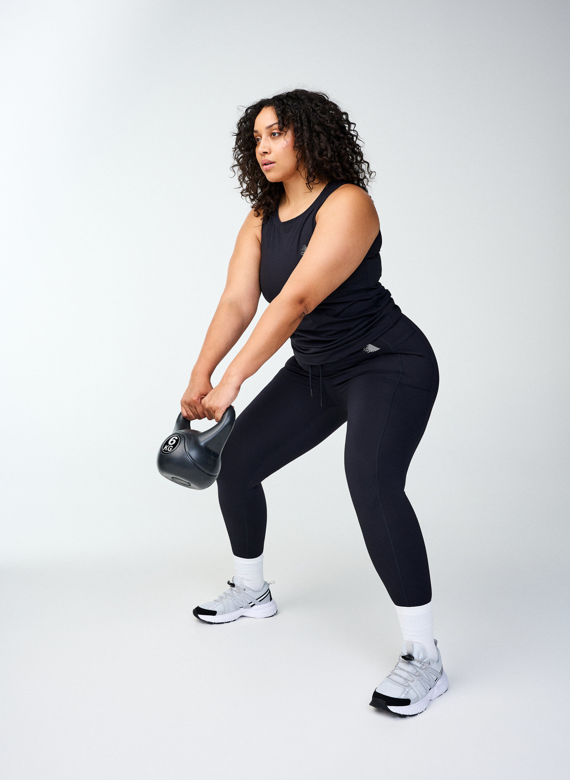 Zizzi 7/8-Trainingstights mit Taschen, Schwarz, Image image number 1