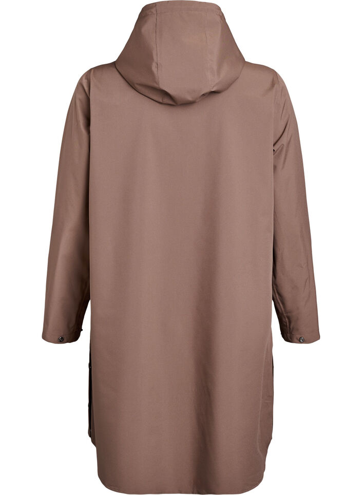 Regenjacke mit Taschen und Kapuze., Braun, Packshot image number 1