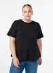 Kurzärmelige Bluse mit formgebenden Abnähern, Schwarz, Model image number 0