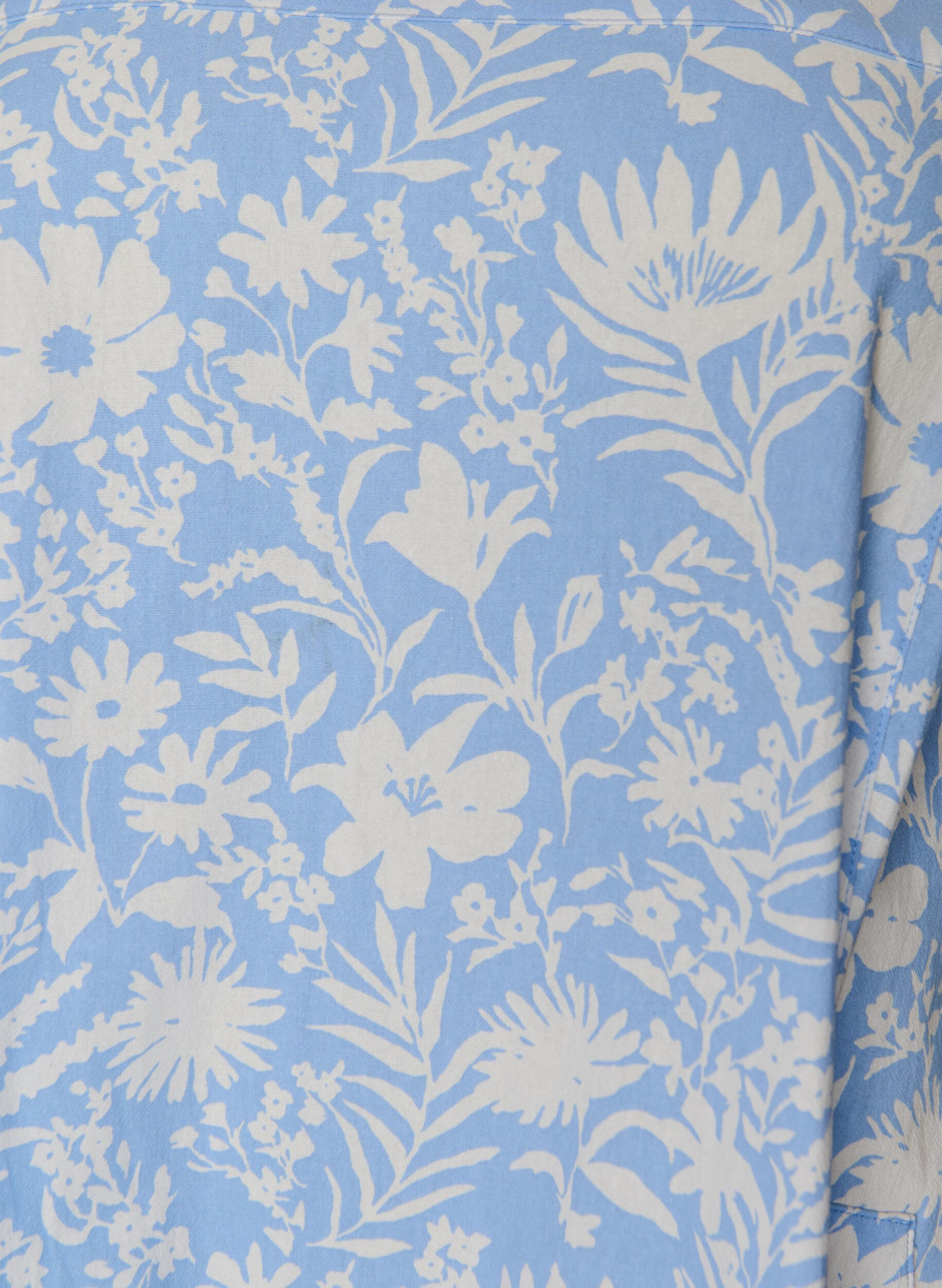 Zizzi Kurz&auml;rmliges Baumwollkleid mit Aufdruck, Vanille, Packshot image number 2