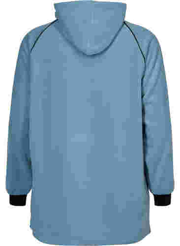 Langer Fleece-Anorak mit Reißverschluss, Smoke Blue w. Black, Packshot image number 1