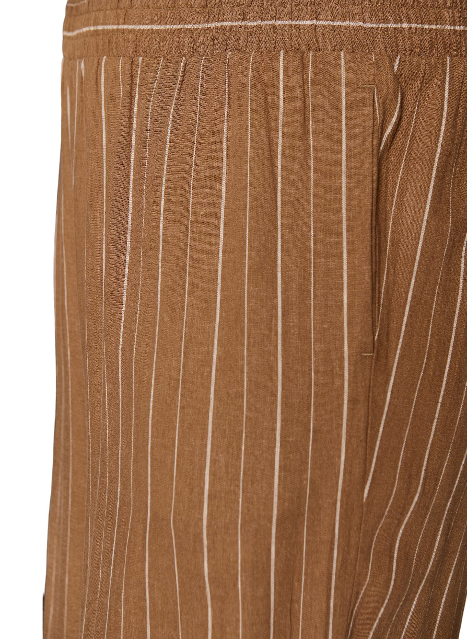 ZizziHose aus Leinen und Viskose mit weitem Bein, Braun, Packshot image number 2