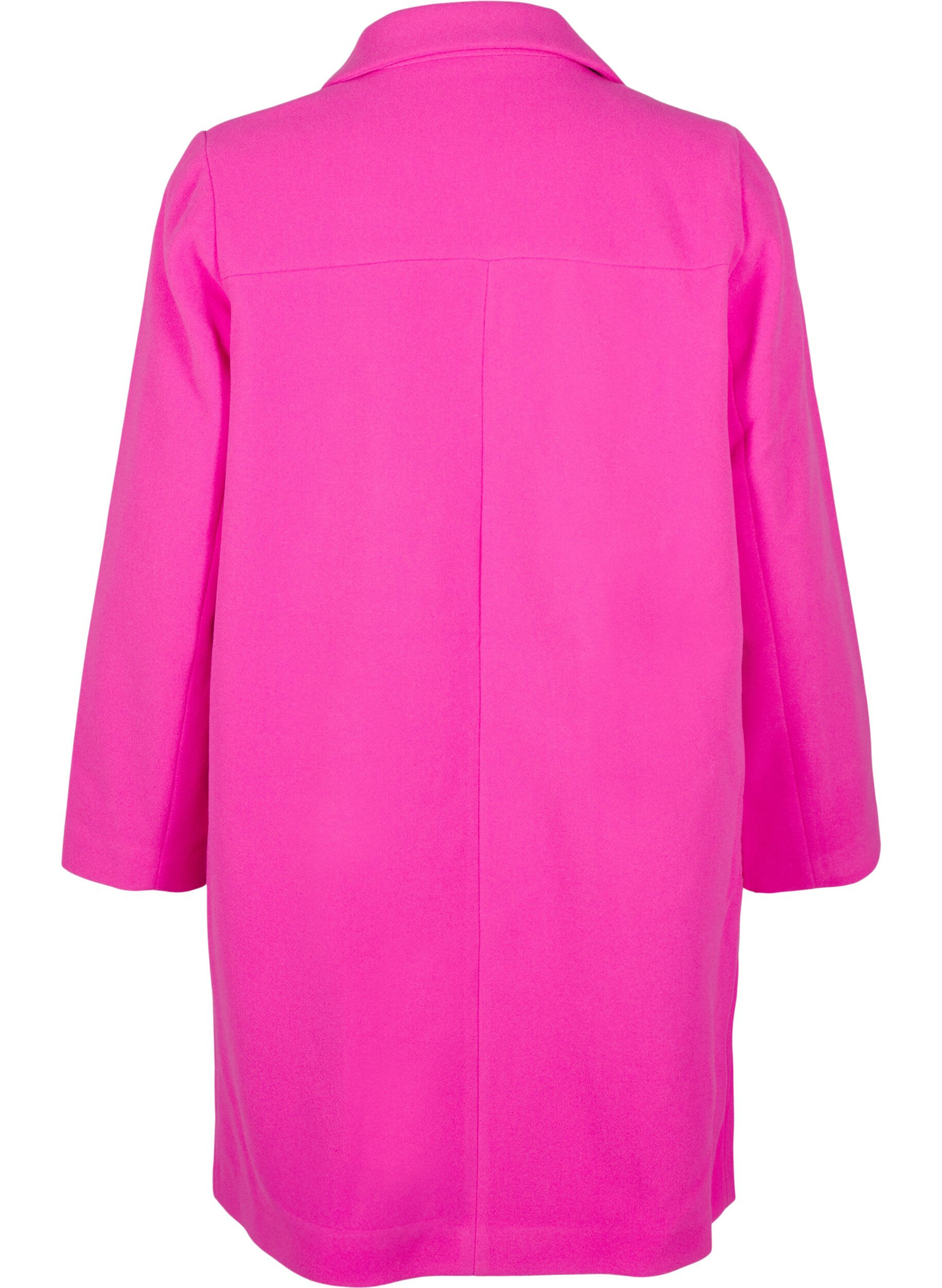 Zizzi Mantel mit doppelreihigem Knopfverschluss, Raspberry Rose, Packshot image number 1