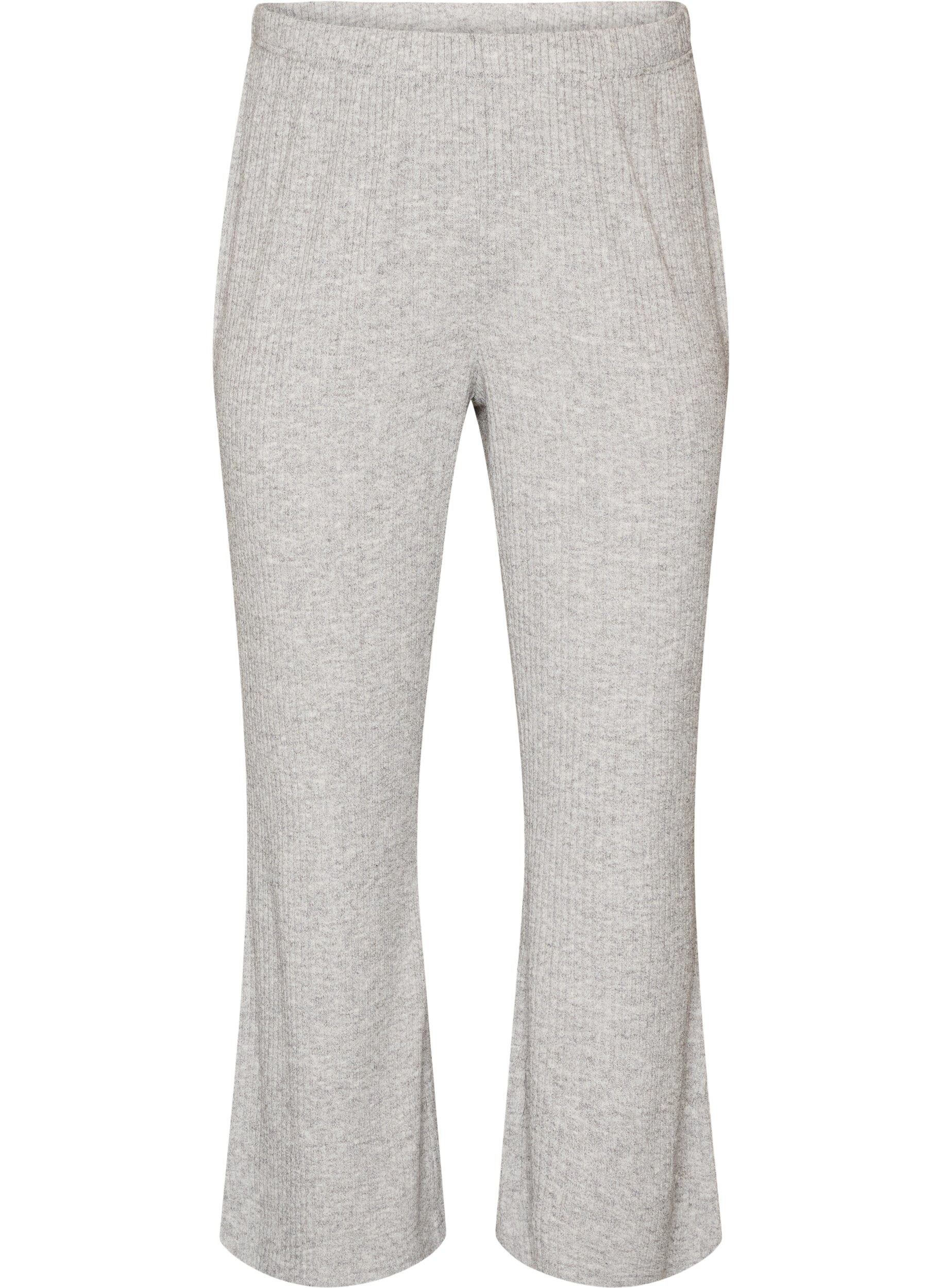 ZizziHose aus Jersey mit Rippstruktur und ausgestelltem Bein, Grau, Packshot image number 0