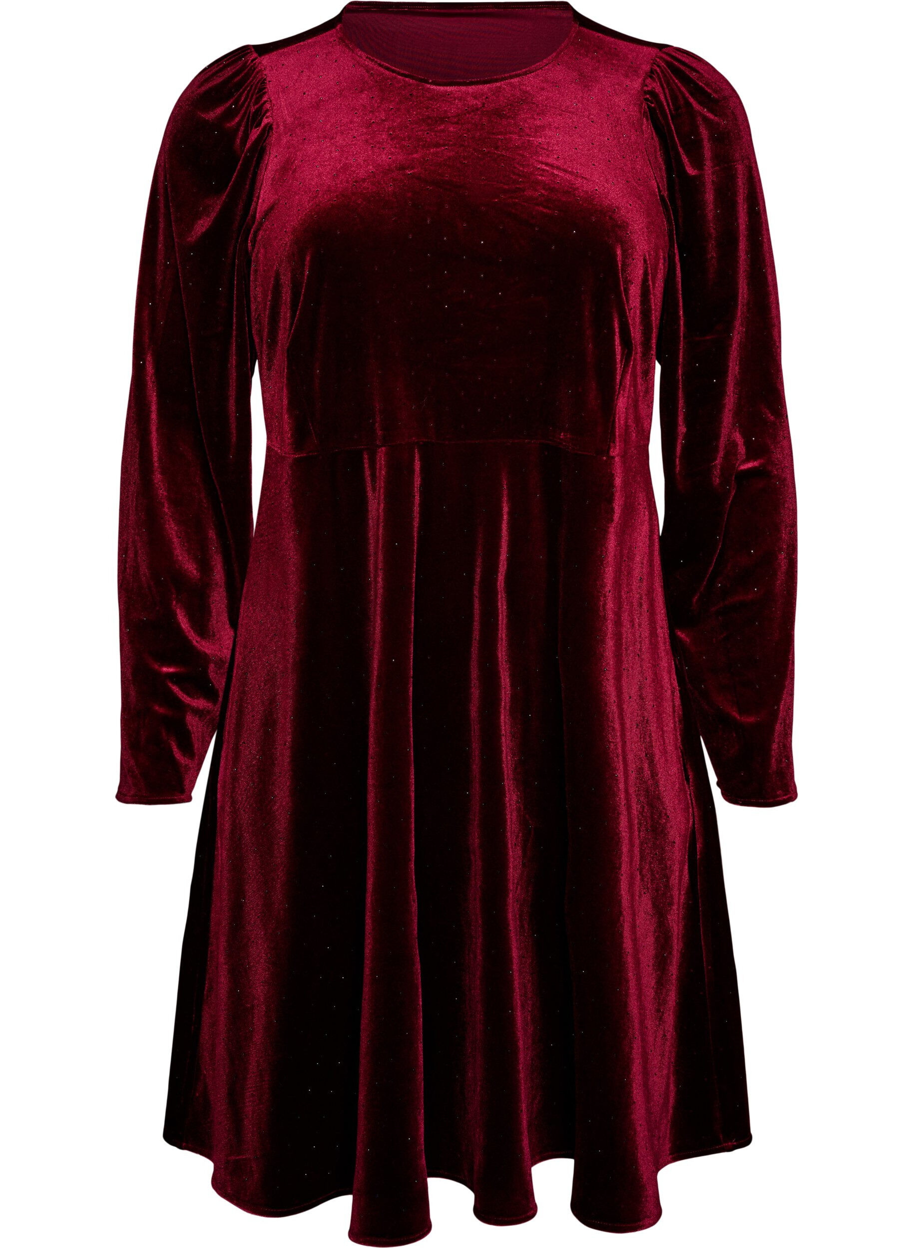 ZizziSamtkleid mit Strass und A-Linien-Form, Rot, Packshot image number 0