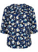 Florale Bluse mit 3/4-Ärmeln, P. Blue Flower AOP, Packshot image number 0