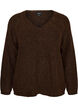 Strickbluse mit V-Ausschnitt und Raglan&auml;rmeln, Braun, Packshot image number 0