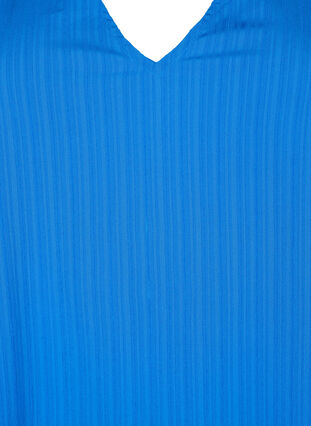 Gestreifte Bluse mit kurzen Ärmeln, Victoria blue, Packshot image number 2