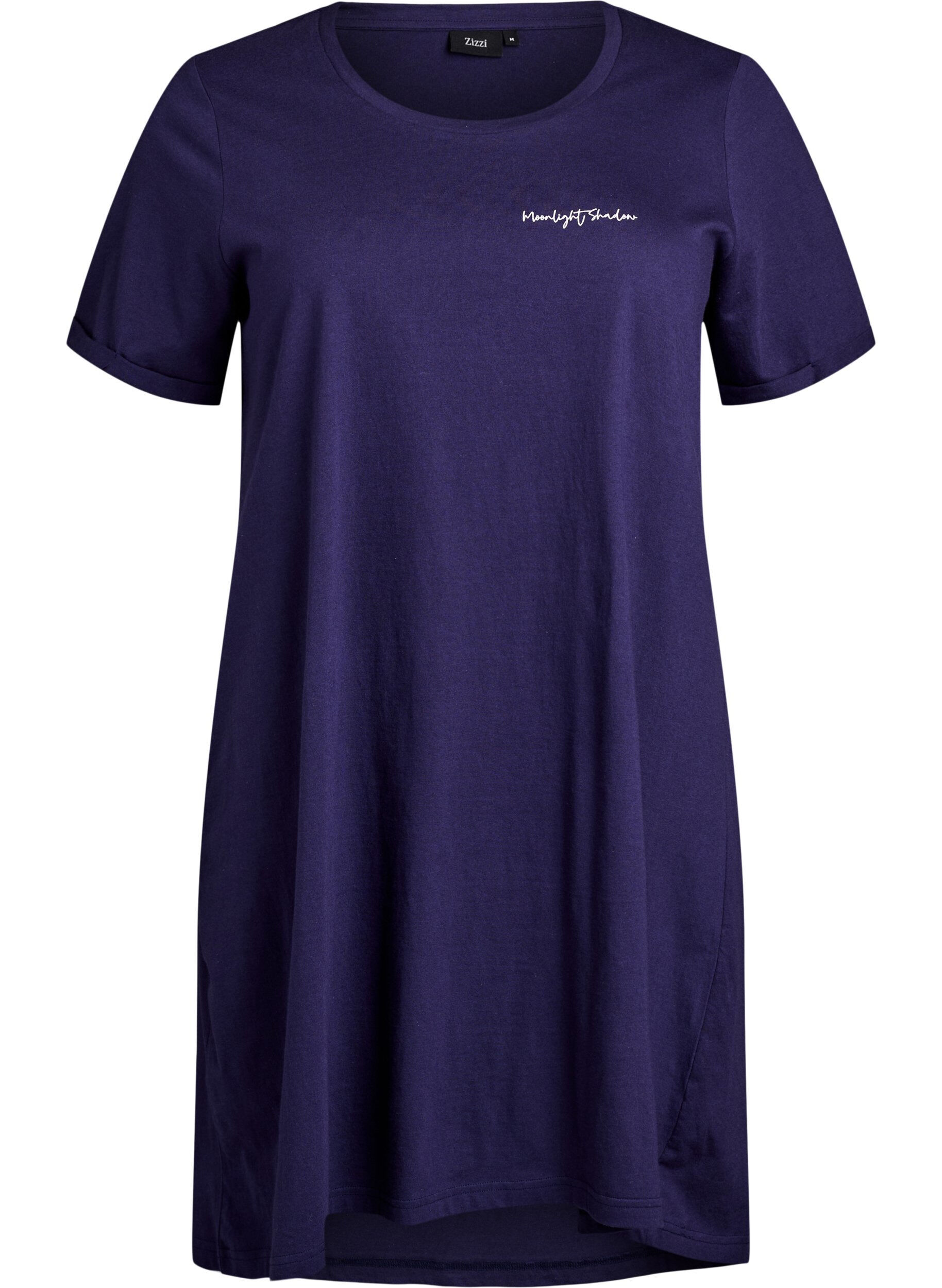 Zizzi Langes Nachthemd aus Bio-Baumwolle mit Print, Blau, Packshot image number 0