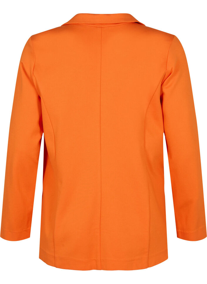 Schlichter Blazer mit Knopf und Dekorationstaschen, Mandarin Orange, Packshot image number 1