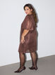 Kurzes Kleid mit Pailletten und Rautenmuster, Braun, Model image number 2
