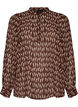 Bluse mit Allover-Print und kurzer Knopfleiste, Braun, Packshot image number 0